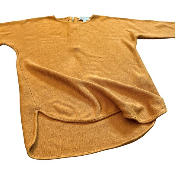 Michael Kors Mustard Yellow Knit Tunic Sweater 3/4 Sleeve Zipper Detail – Medium - Picture 5 of 16